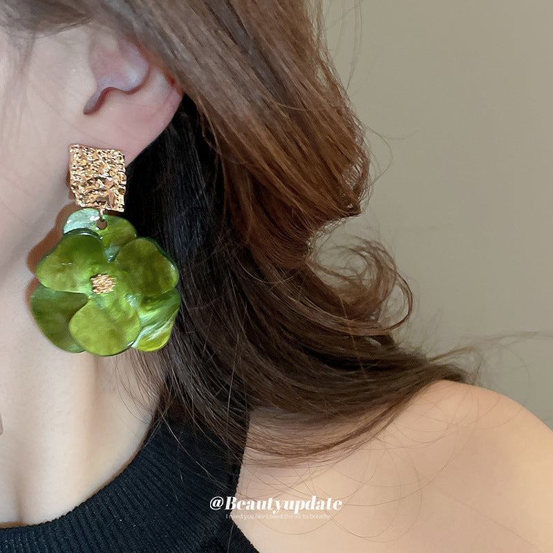 Geometric Pleated Acrylic Flower Fresh Stylish Temperamental Rings