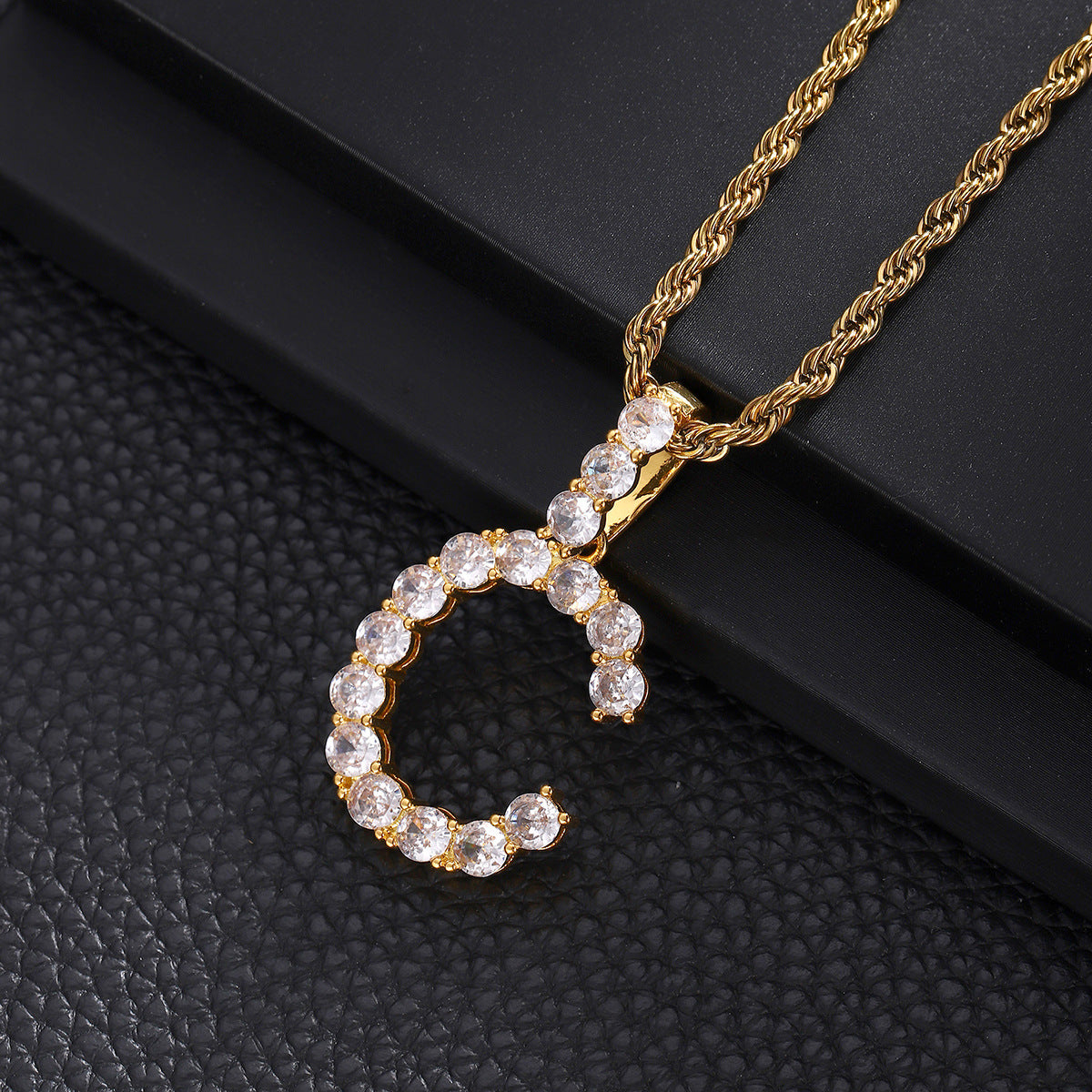 Women's & Men's English Letters Copper Inlaid With Zircon Pendants