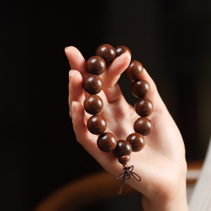 Men's Loose Round Beads Pieces Prayer Silkwood Bracelets