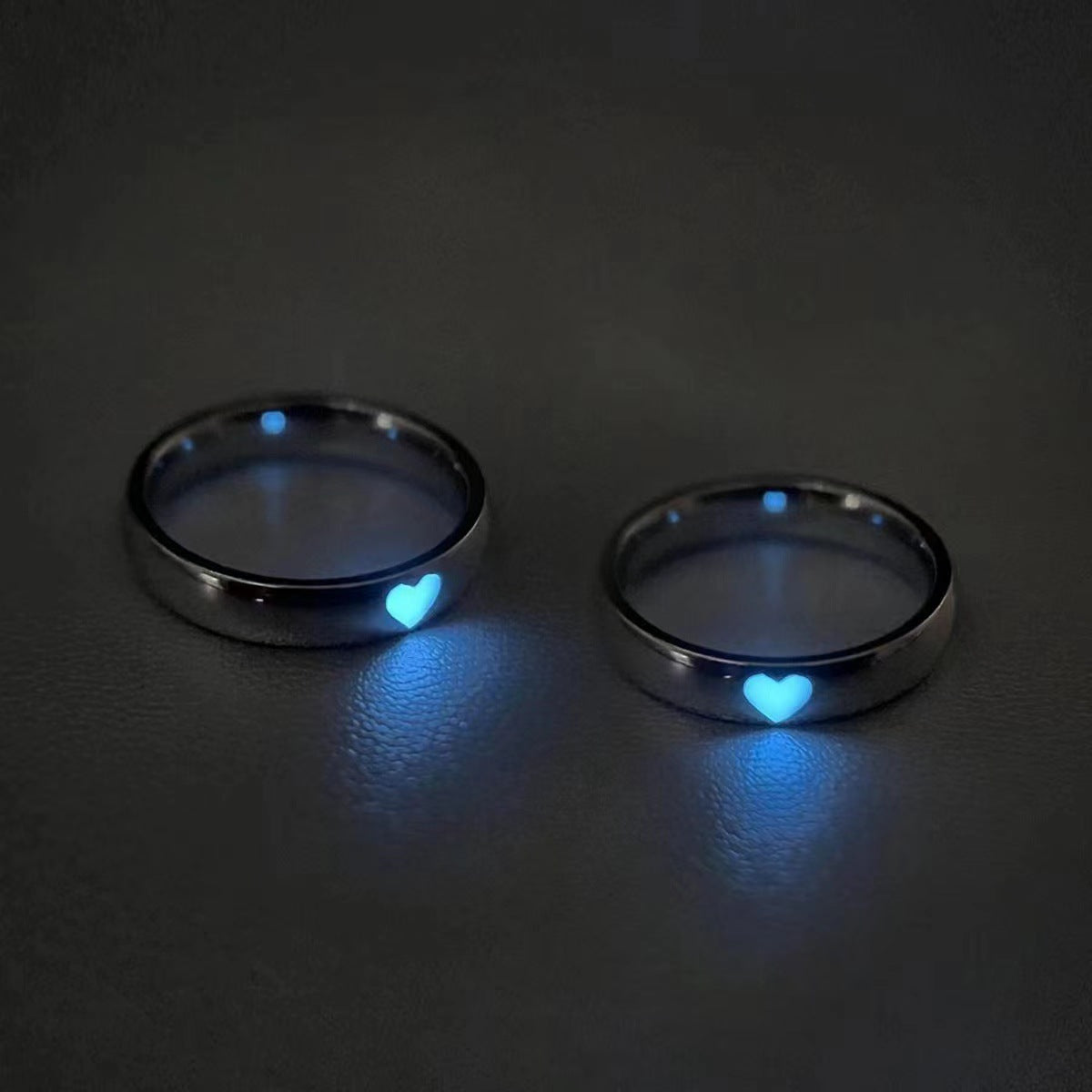 Love Luminous Adjustable Mouth One Pair Rings