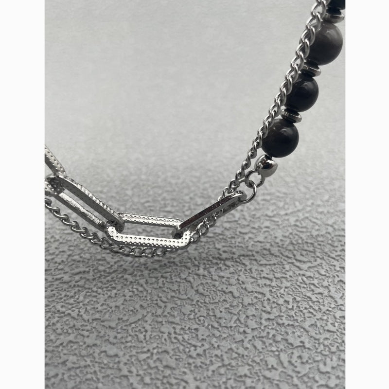 Men's Chinese Style Sier Titanium Steel High-grade Bracelet