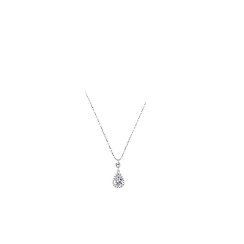 Plated Water Drop Sparking Zirconium Female Light Luxury Minority Beauty Necklaces