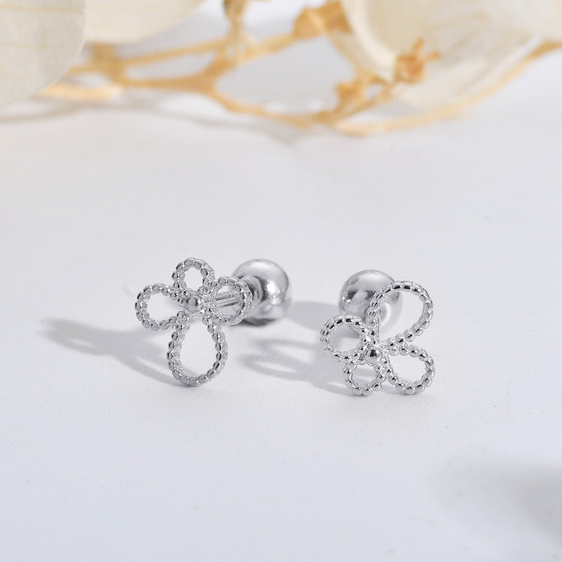 Screw Flower Geometric Bone Nail Female Temperamental Earrings