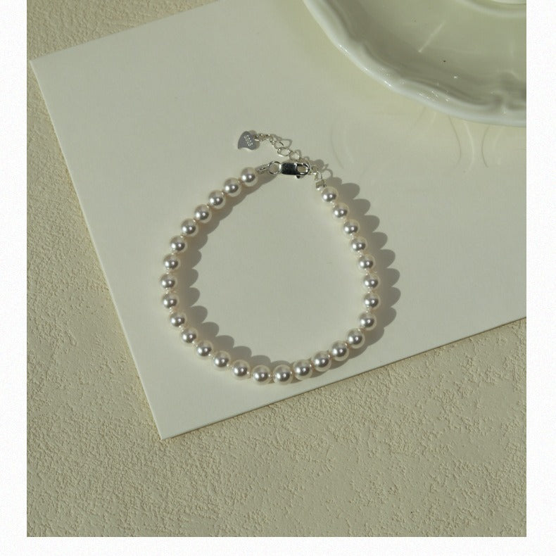 Perfect Circle Pearl Sterling Sier Refined Bracelets