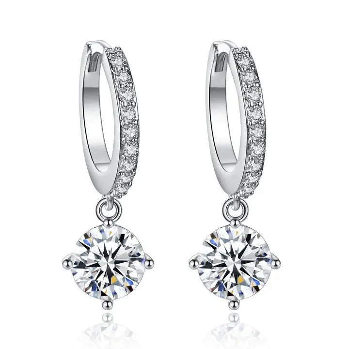Women's Needle High-grade Super Flash Zircon Light Luxury Refined Grace Earrings