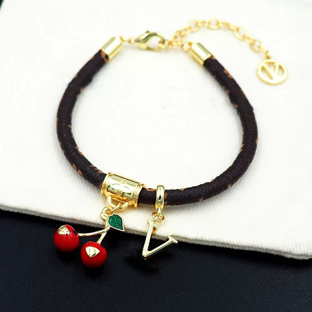 Women's & Men's Leather Wide V-shaped Buckle Affordable Luxury Fashion Couple Simple Bracelets