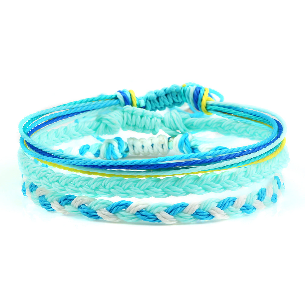 Coast Style Twin Creative Wax Line Hand Weaving Bracelet