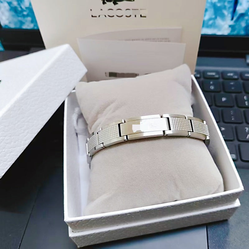 Durable Men's Adjustable Stainless Steel Crocodile Bracelet