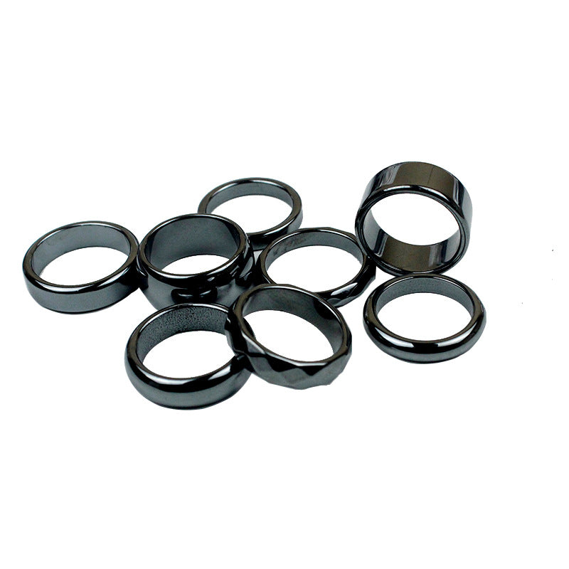 Women's & Men's Cutting Surface Arc Haematite Iron Stone Rings