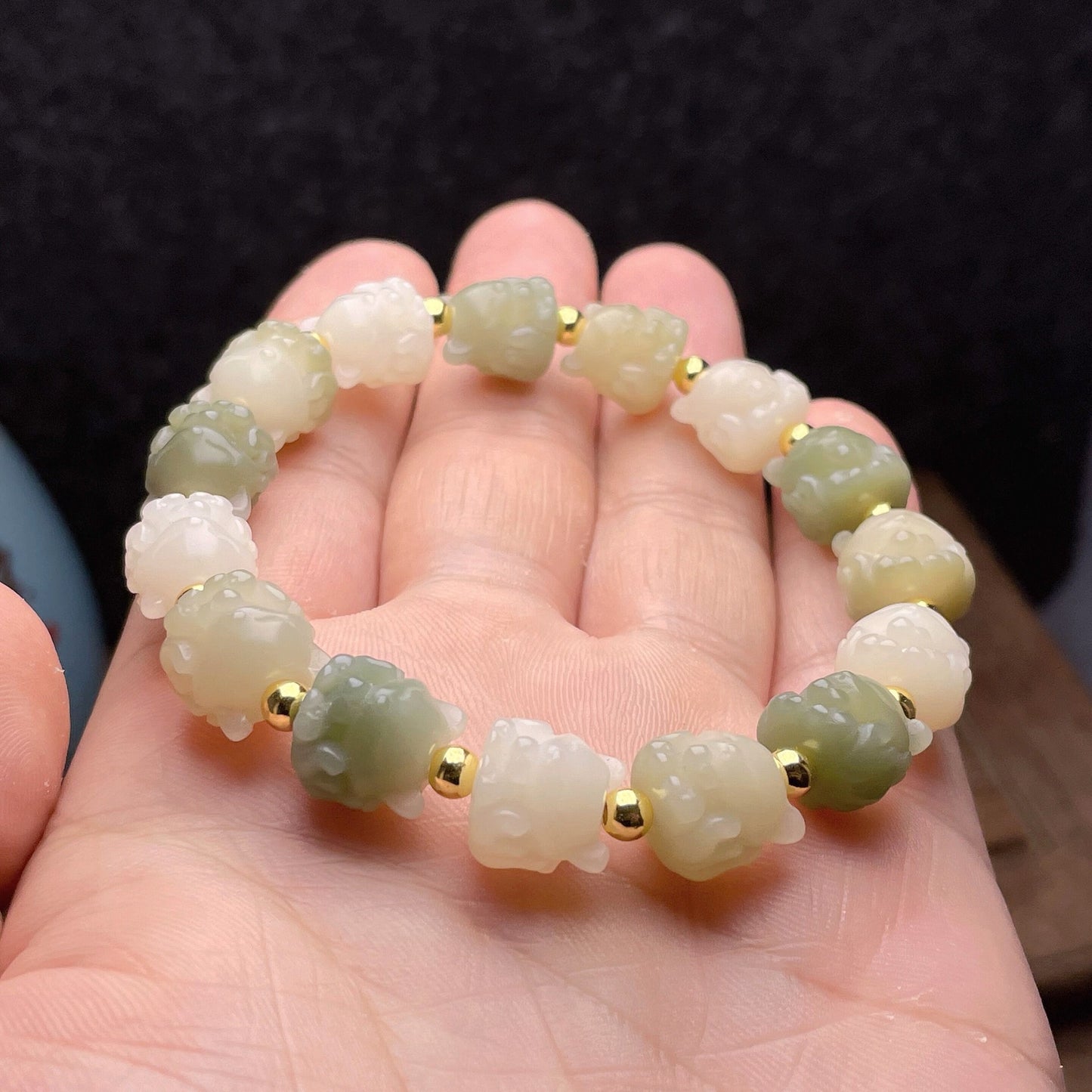 Women's & Men's Jade Bodhi Root Single Circle Prayer Beads Pliable Temperament Crafts Bracelets