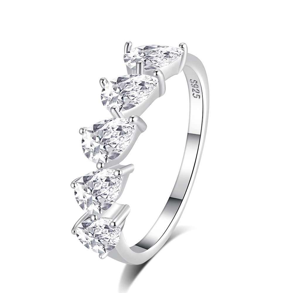 Women's & Men's Sier Zircon Twin Stackable Series Full Rings