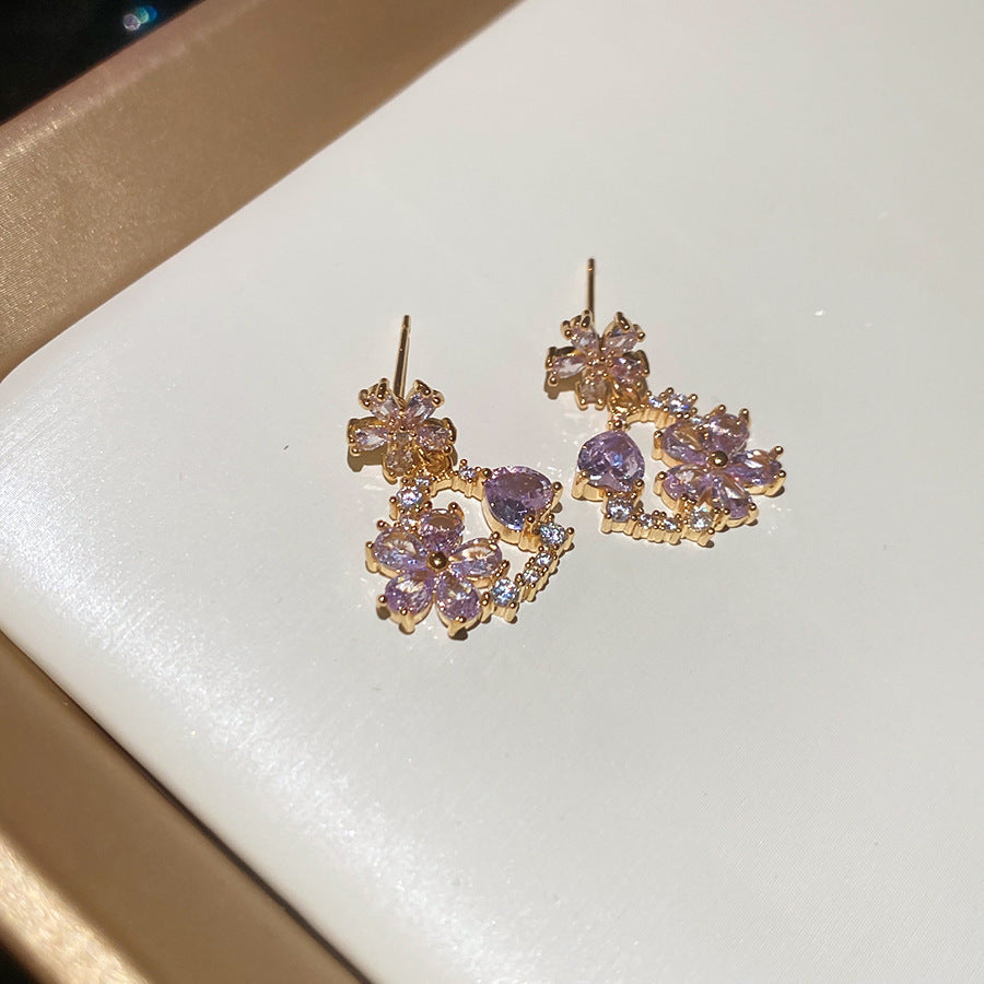 Women's Geometric Flowers Ear Light Luxury Minority Fashion Necklaces