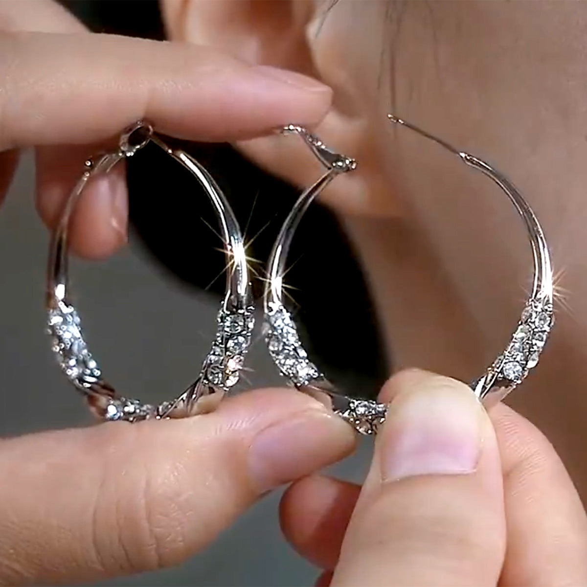 Fashion Big Hoop Female High Sense Light Luxury Minority Design Earrings