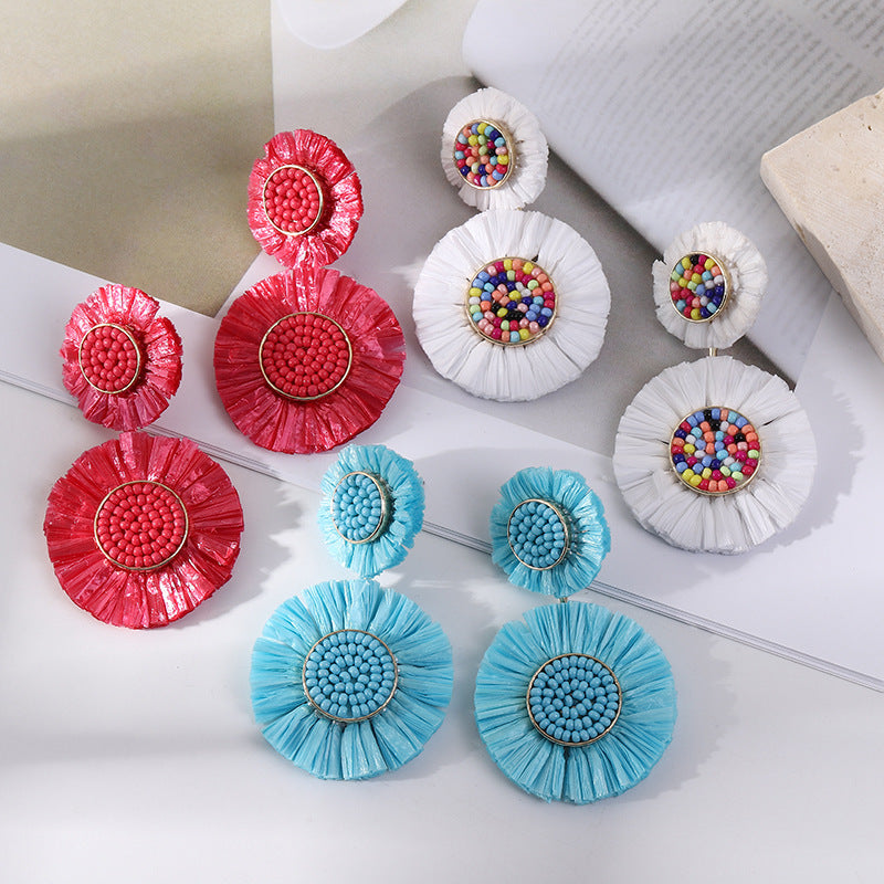 Bead Tassel Ethnic Style Eardrops Light Luxury Earrings