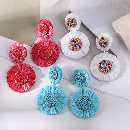 Bead Tassel Ethnic Style Eardrops Light Luxury Earrings