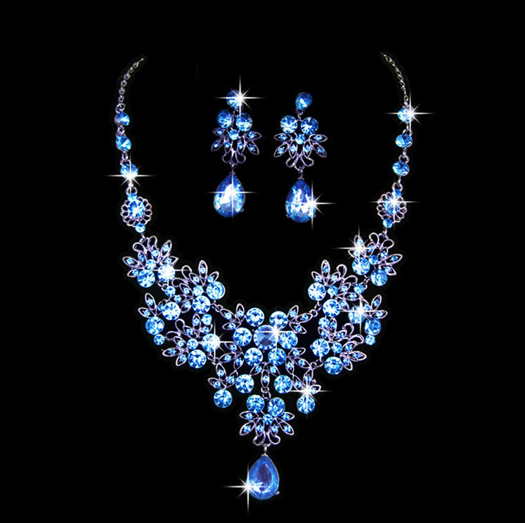 Women's Suite Splendid Diamond Geometric Crystal Flowers Jewelry Set
