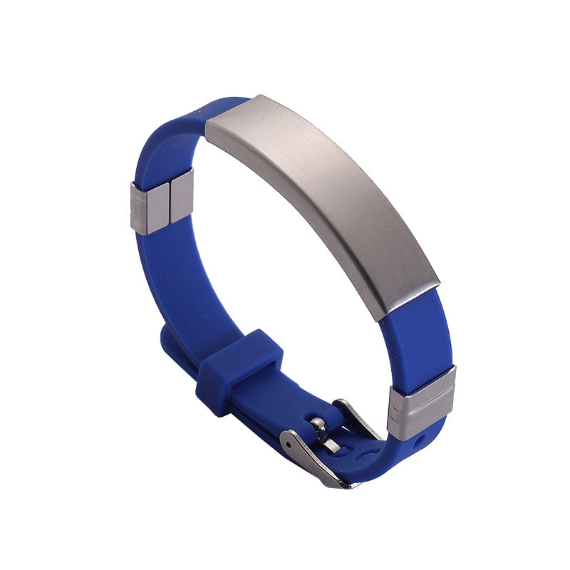 Simple Silicone Stainless Steel Glossy Can Bracelets