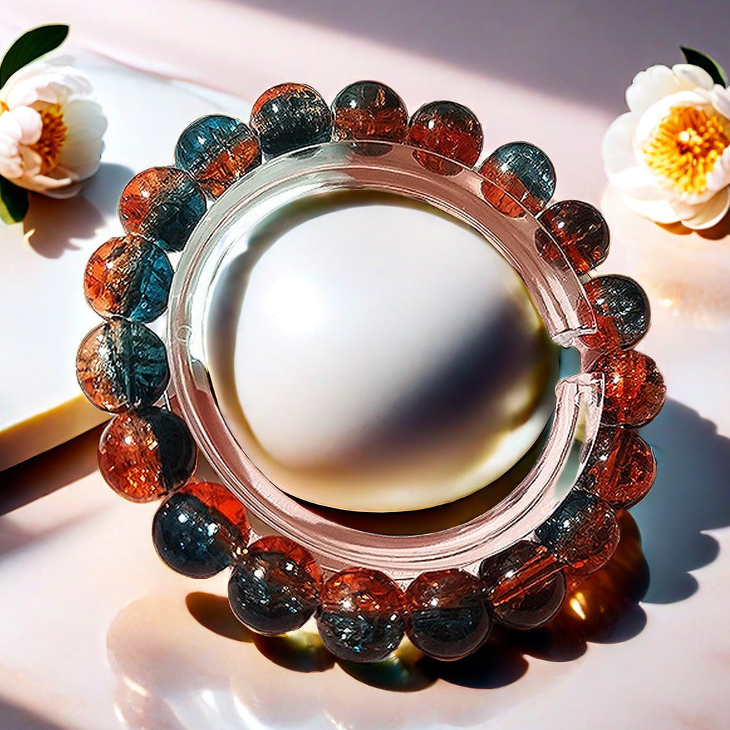Purple Brushed Floral Beads Female Hand Toy Bracelet
