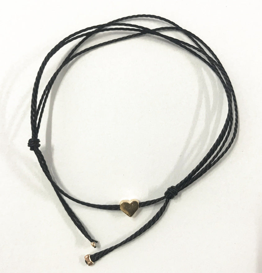 Simple Hemp Rope Cord Heart-shaped Small Bracelets