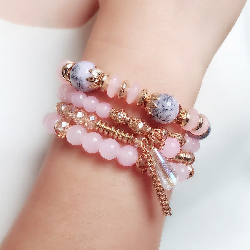 Slouchy Bohemian Style Creative Beaded Crystal Bracelets