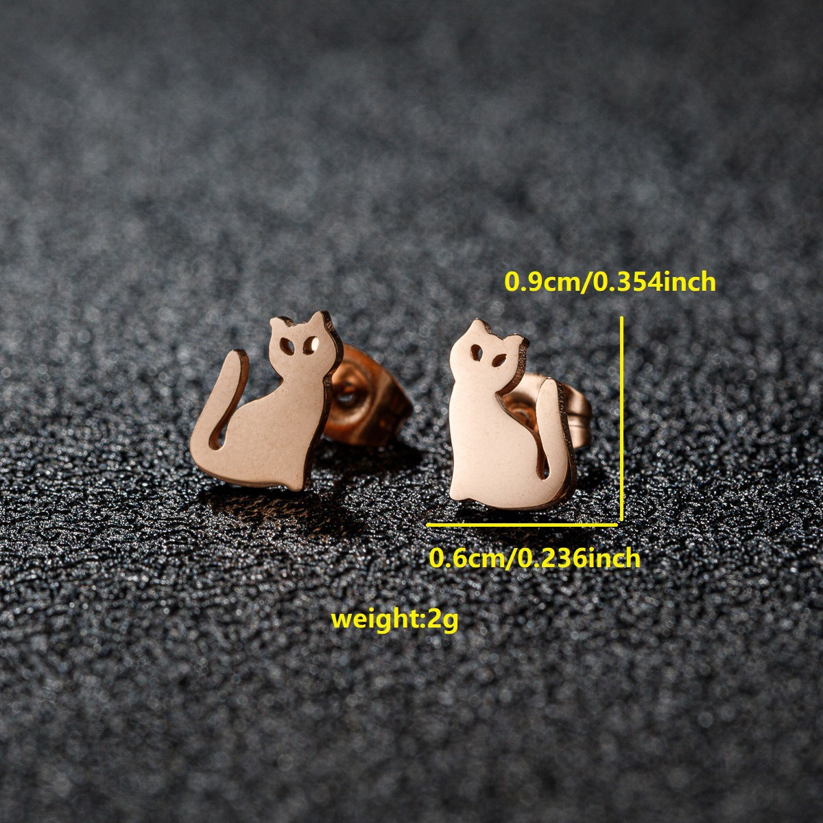 Small Animal Cat Plaid Bird Ear Geometry Stud Earrings