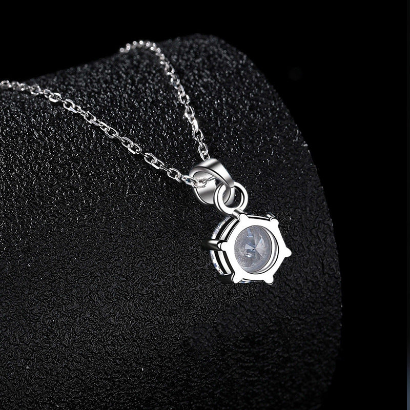 Diamond Sterling Sier Classic Single Platinum Necklaces