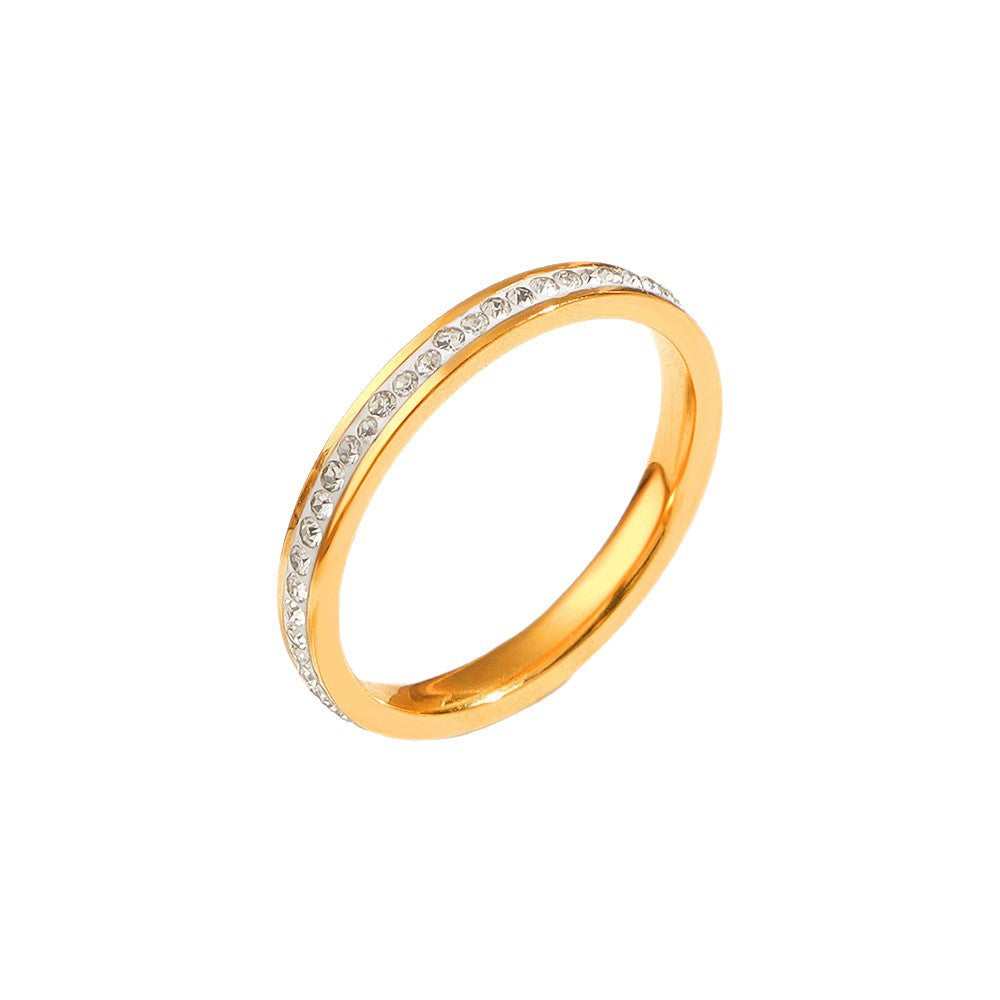 The Debris Fine Light Luxury White High-grade Single Row Index Rings