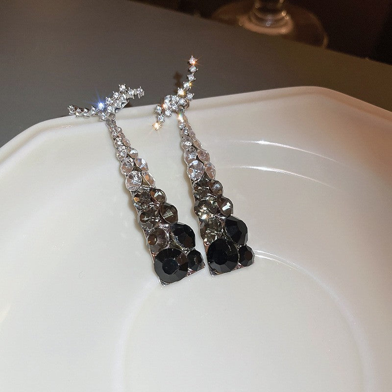 Zircon Butterfly Water Drop Ear Female Rings