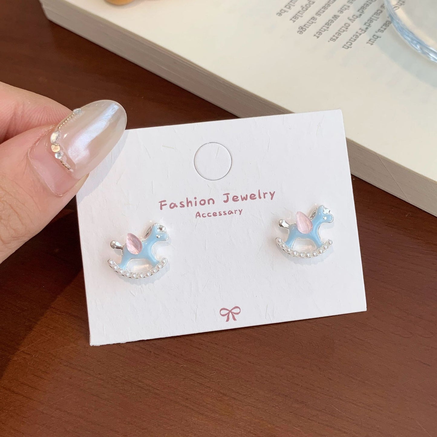 Women's Alloy Dripping Carousel Collection Sier Needle Earrings