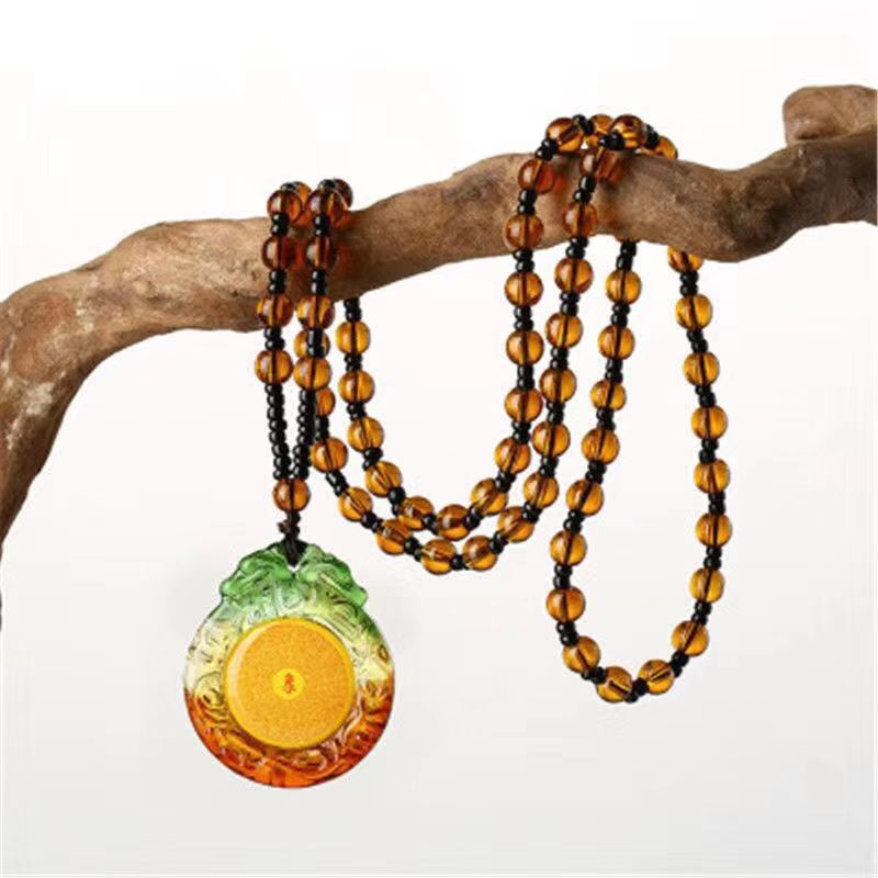 Colored Glaze Mantra Colorful Scripture Buddha Pendants