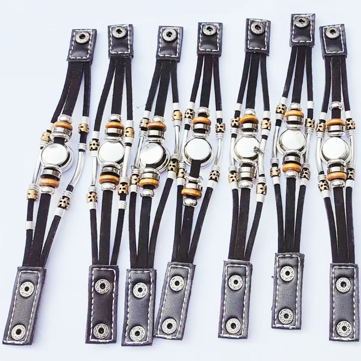 Men's Korean Element Luminous Fashion Alloy Snap Button Bracelet