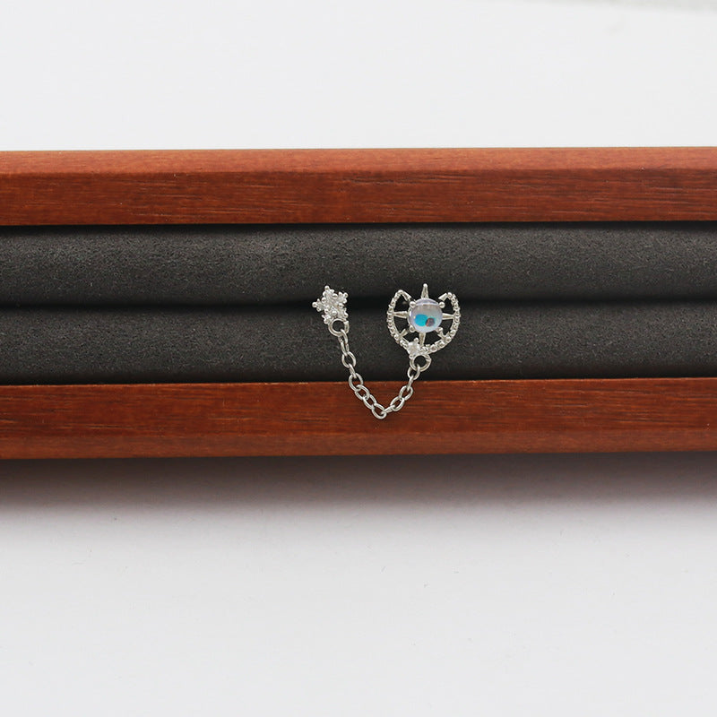 Korean Popular Diamond Elegant Threads Personality Five-pointed Star Butterfly Bone Ear Line
