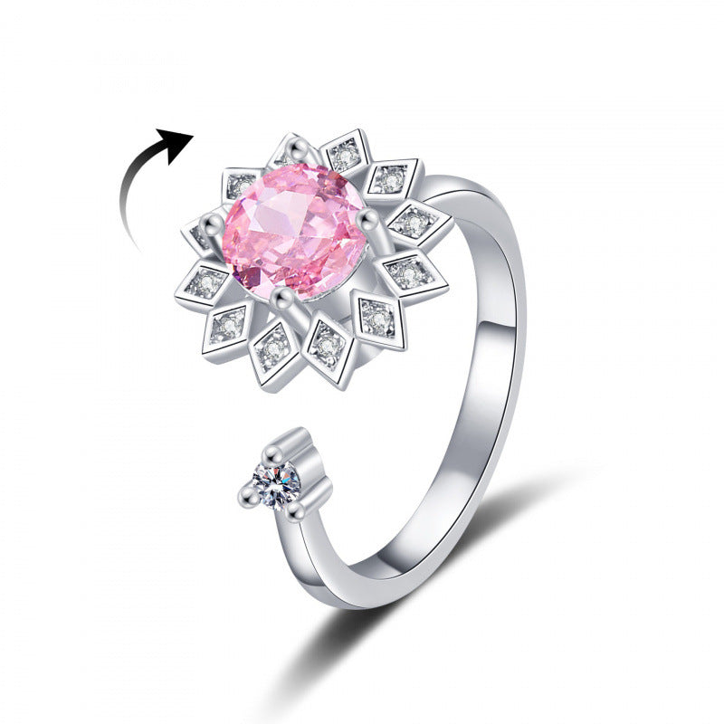 Decompression Rotatable Female Rotating Sunflower Opening Rings