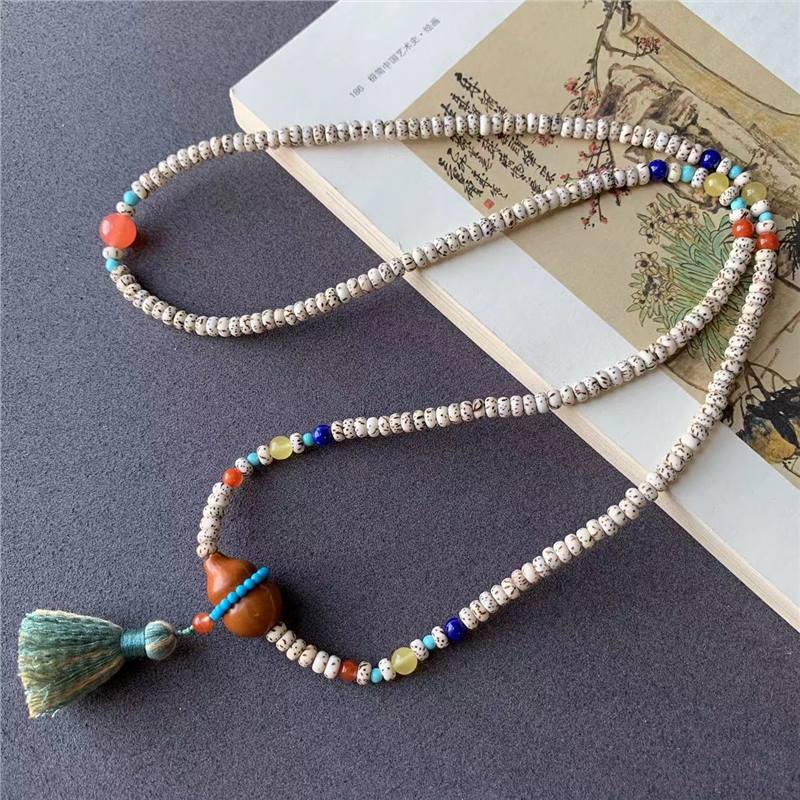 Mini With Natural Olive Gourd South Red Beeswax Green Gold Bracelet