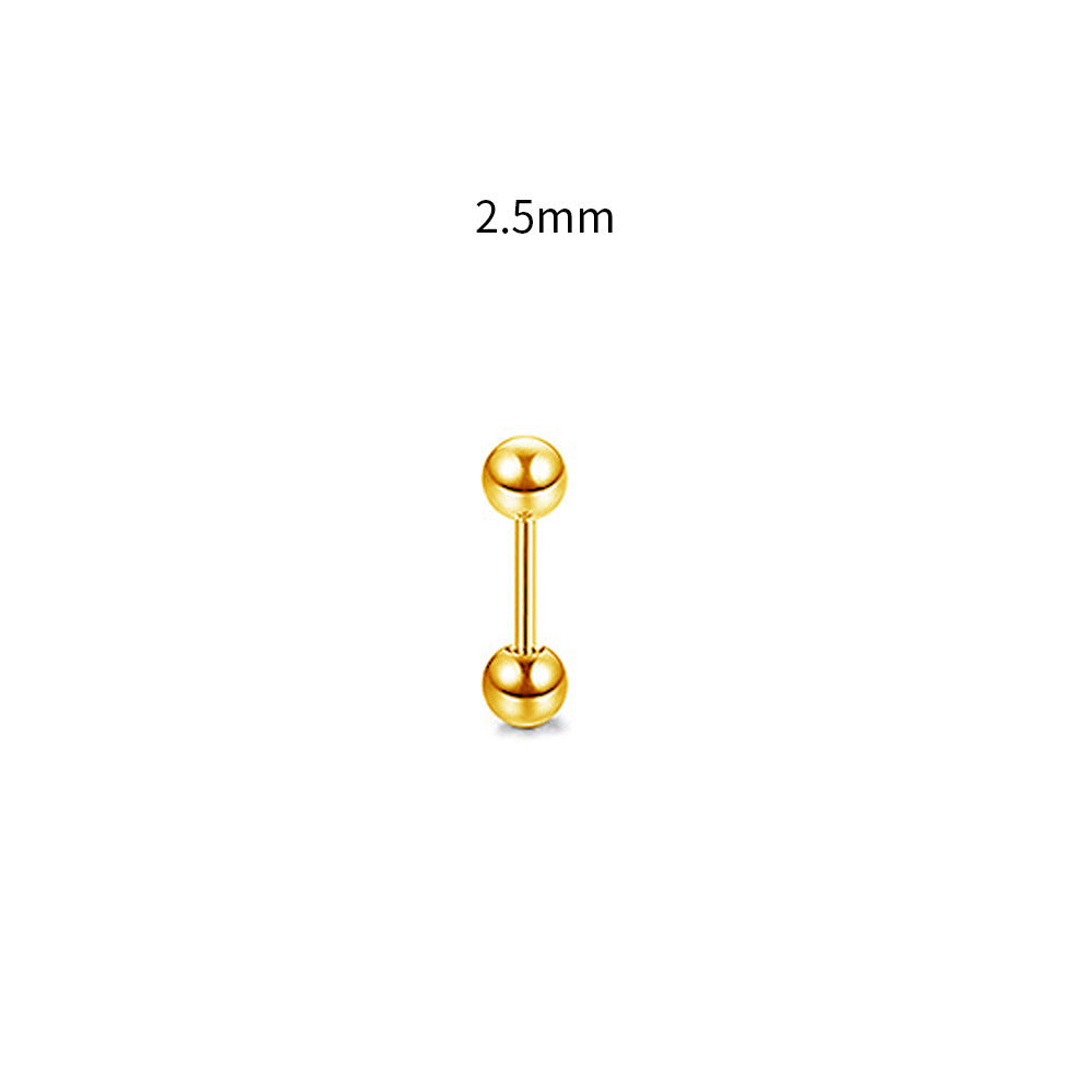 Steel Rod Dumbbell Ball Ear Bone Stud Earrings