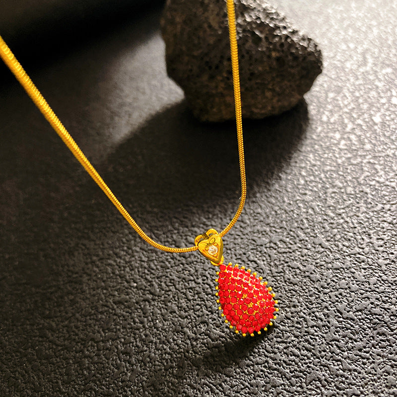 Women's Full Zirconium Drop Fashion Temperament Entry Lux Style Necklaces
