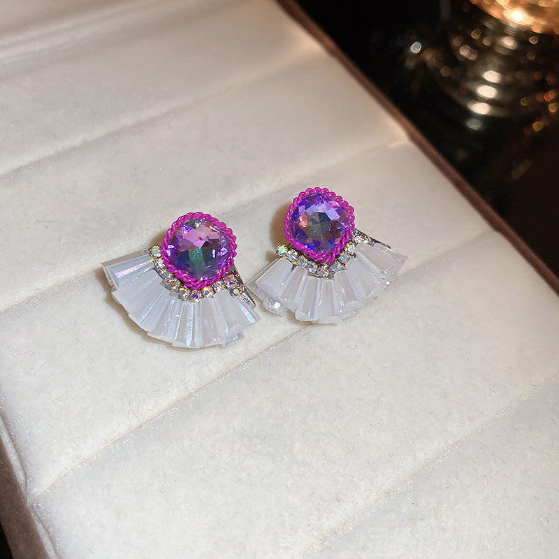 Needle Butterfly Enamel Vintage Court Style Delicate Light Luxury Earrings