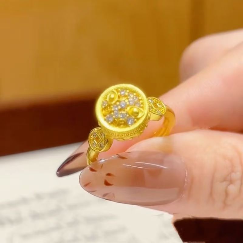 Cornucopia Shape Rotatable Opening Adjustable Special Interest Light Luxury Personalized Ring