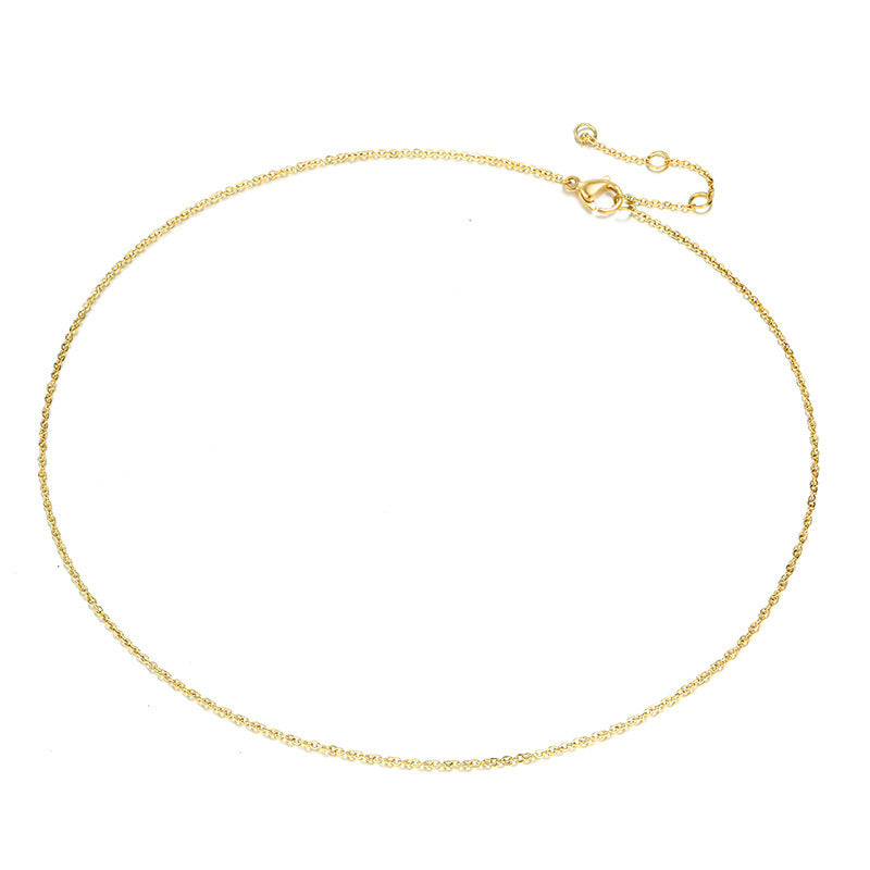 Women's Fashion Simple Stainless Steel Personality Short Choker Thin Necklaces