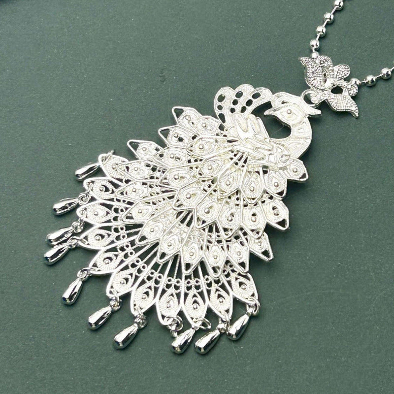 Peacock Sweater Chain Ethnic Style Artistic Exaggerated Necklaces