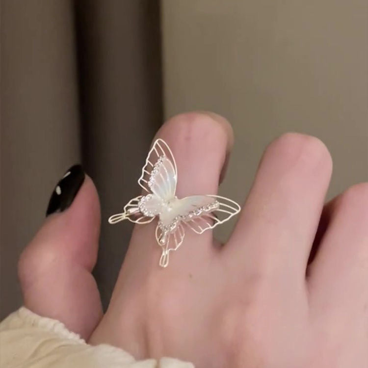 Heart Pink Gradient Hollow Butterfly Summer Beautiful Good-looking Rings