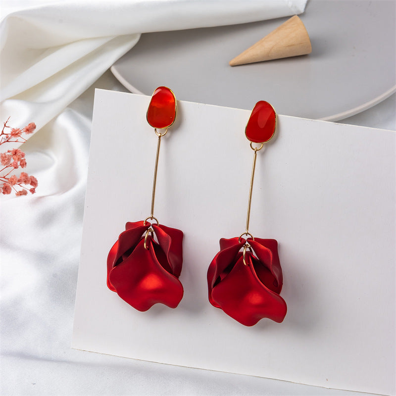 Summer Flower High Profile Fashion Petal Earrings