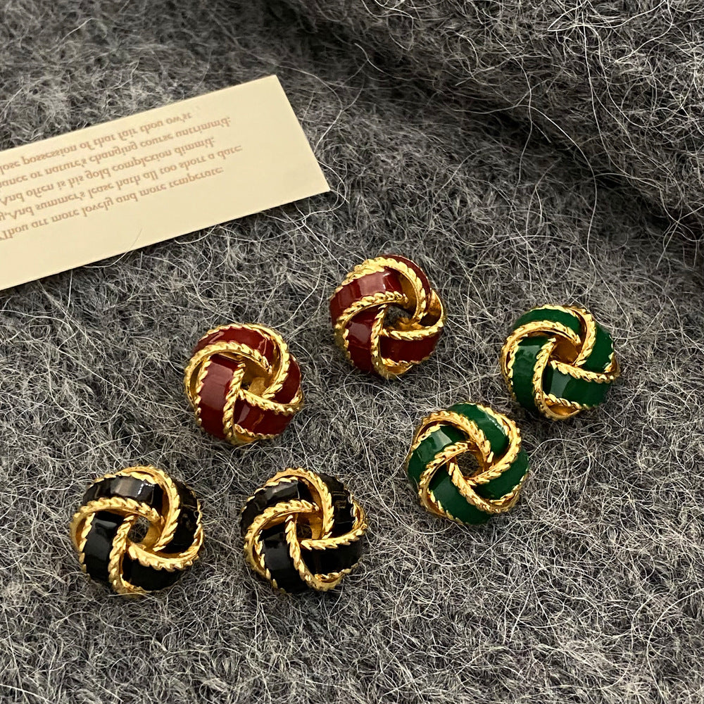 French Retro Truelove Knot Light Luxury High Sense Design Earrings