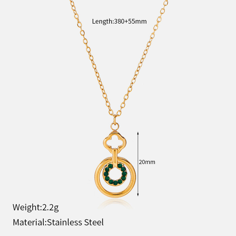 Women's Geometric Four-leaf Clover Light Luxury High-grade Necklace