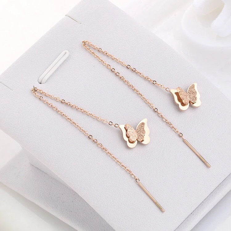 Butterfly Niche Design Trendy Elegant Long Tassel Face Slimming Ear Line