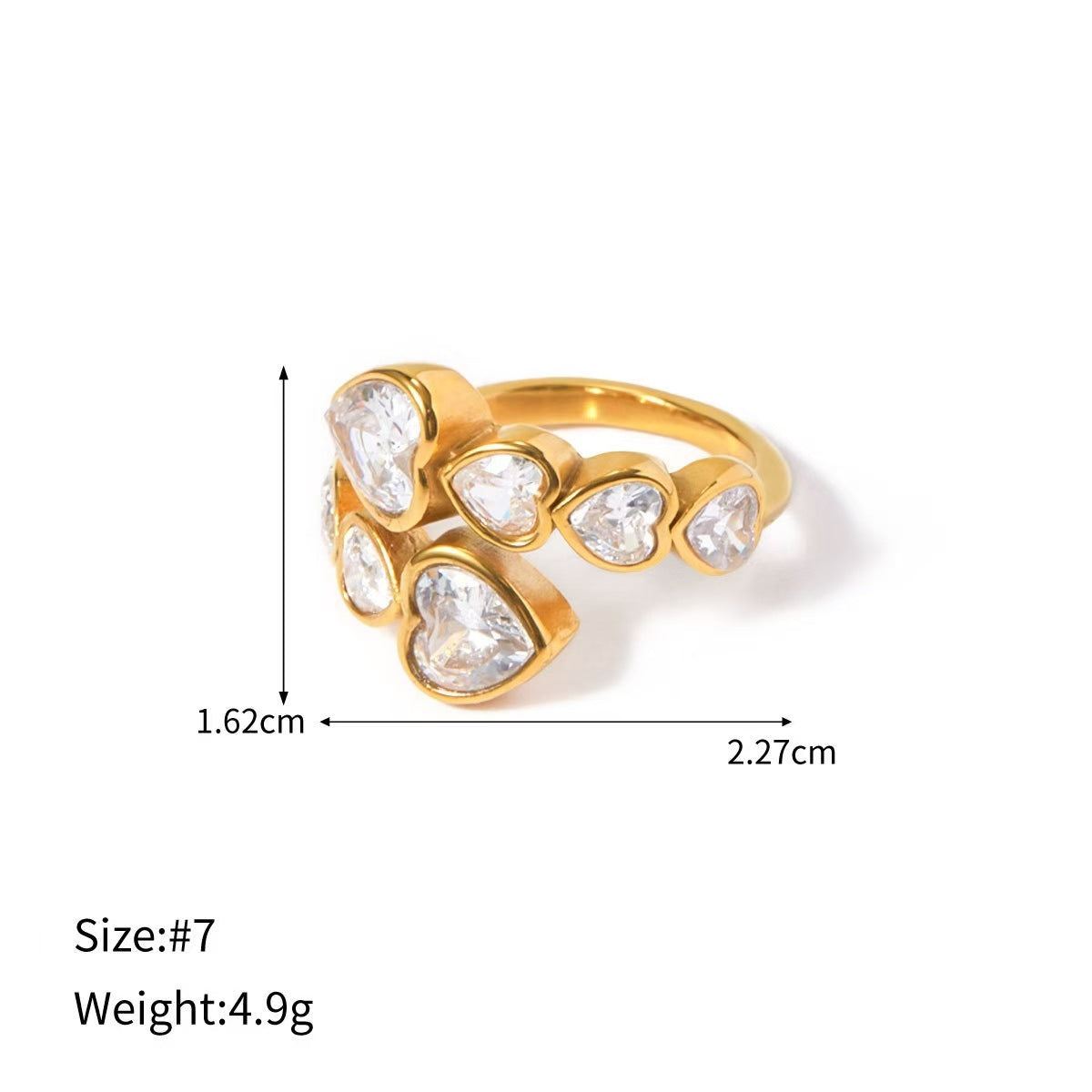 Women's Zircon Titanium Steel No Fading Light Luxury Ring
