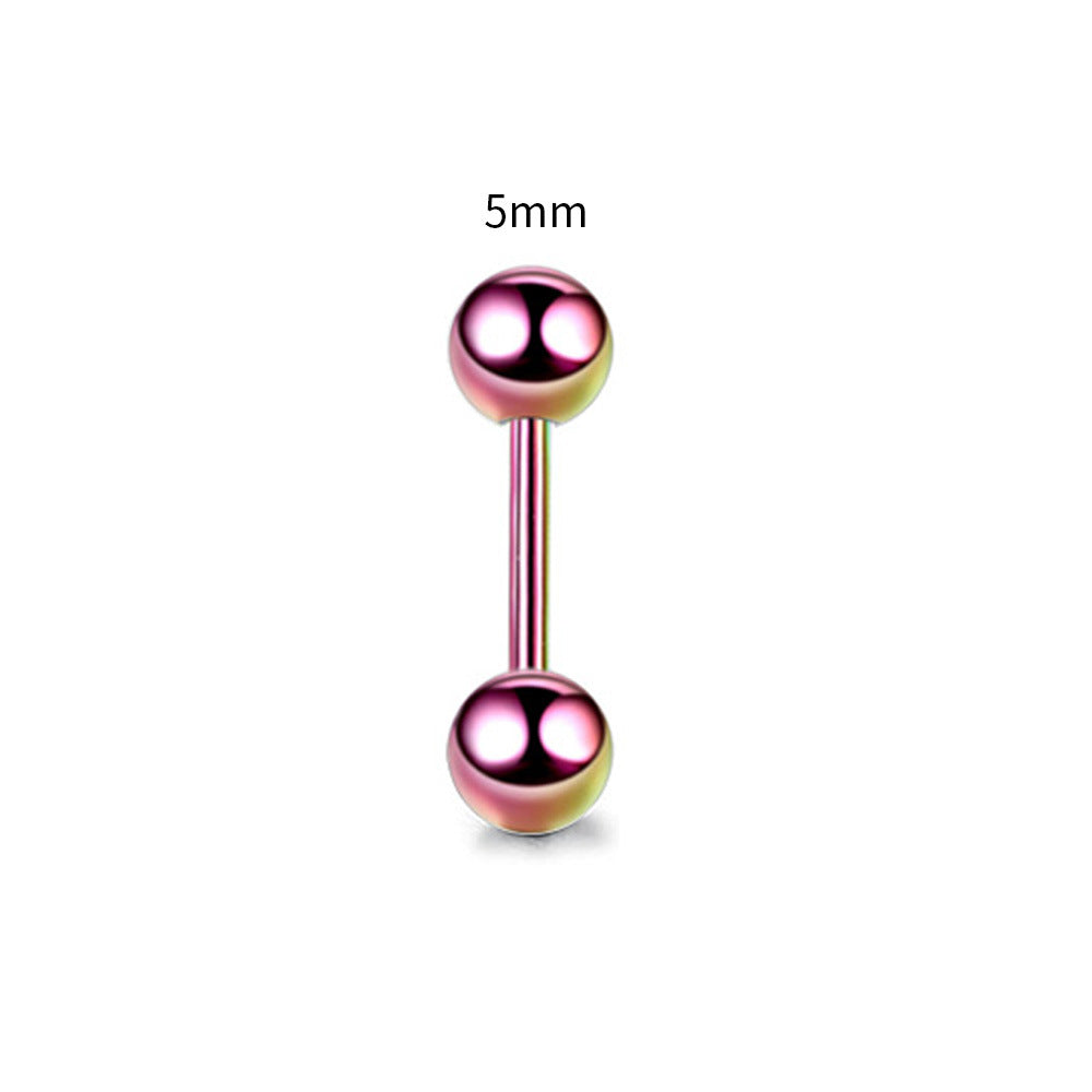 Steel Rod Dumbbell Ball Ear Bone Stud Earrings