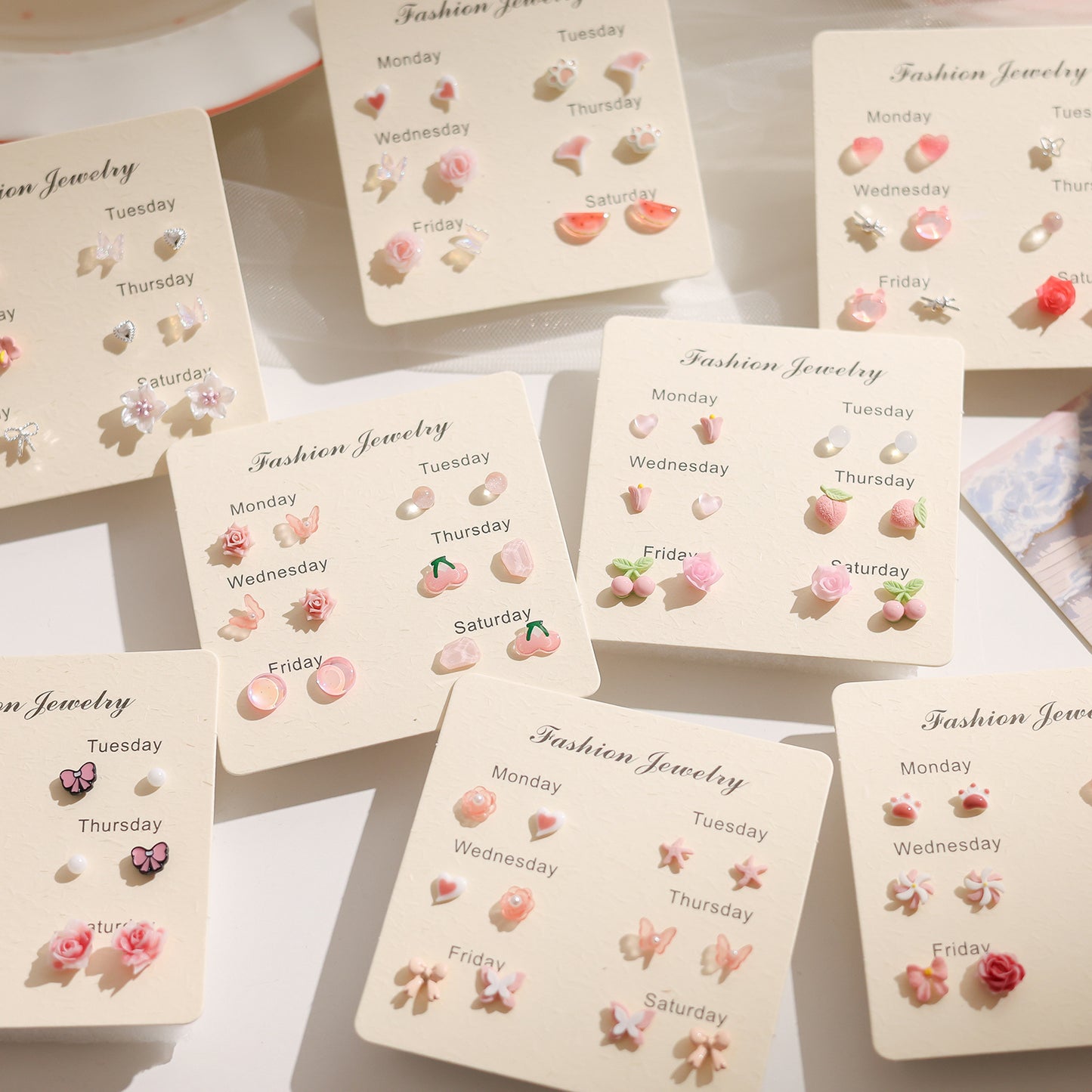 Female Pink Biological Porcelain Pin Ear Sensitive Skin Essential Stud Earrings