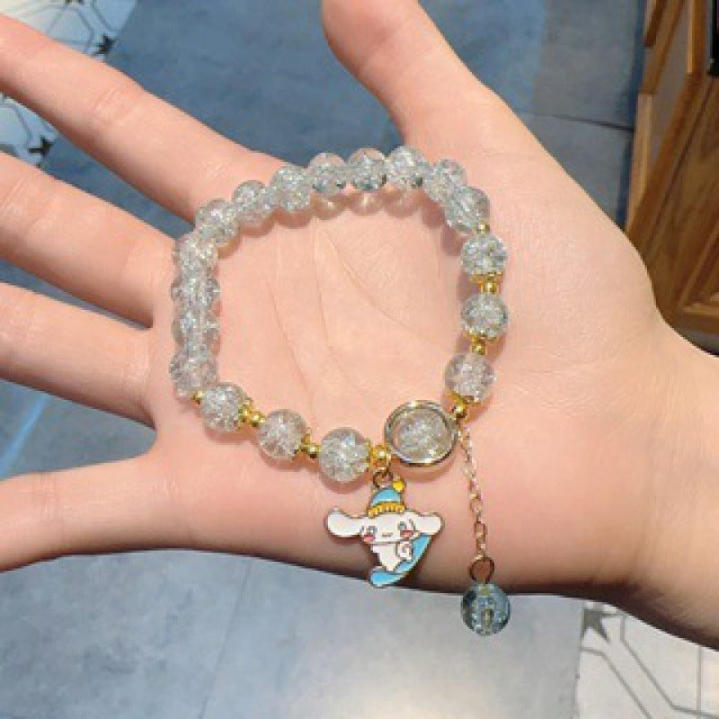 Female Aquamarine Gray Moonlight Natural Crystal Bracelet