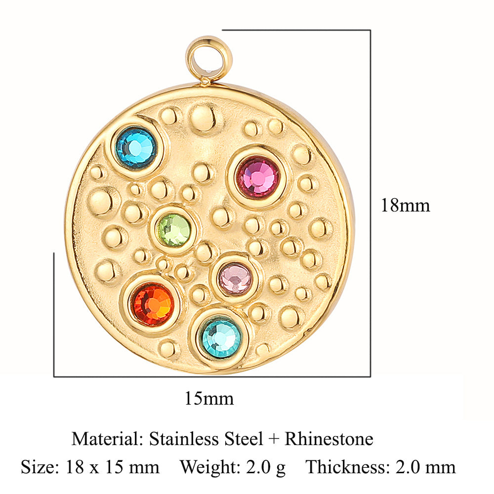 Retro Titanium Steel Irregular Tapping Pattern Pendants